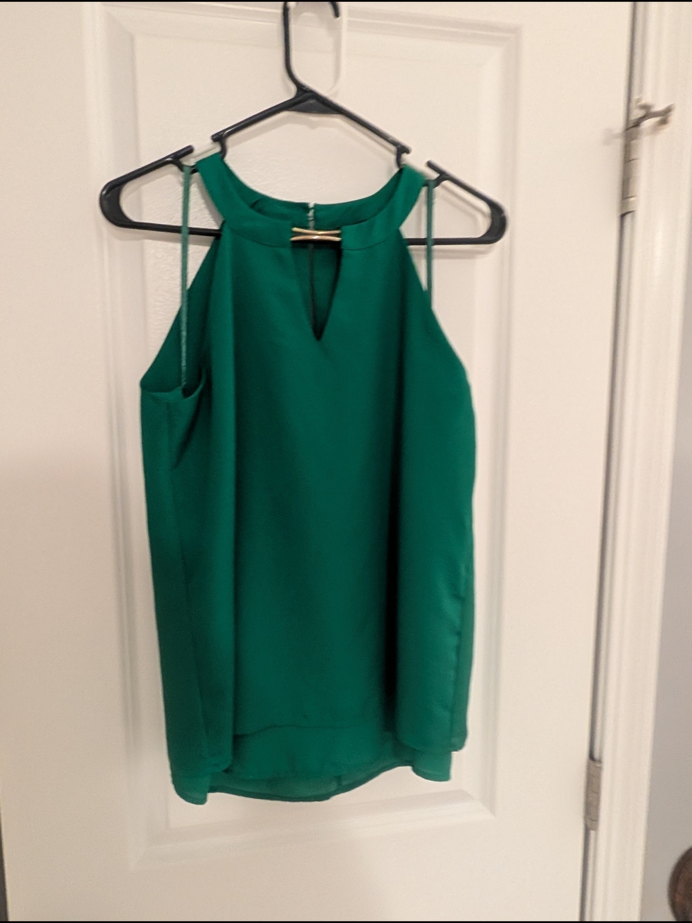 The Limited Emerald Green Halter Top with Gold Accent